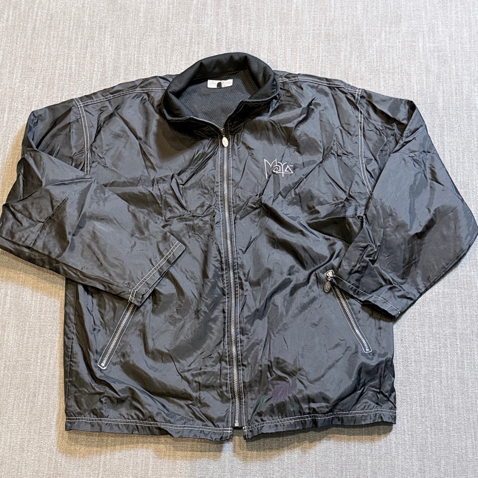 Vintage Maya Alias Wavefront Boardroom Jacket Mens XL Black Tech Windbreaker