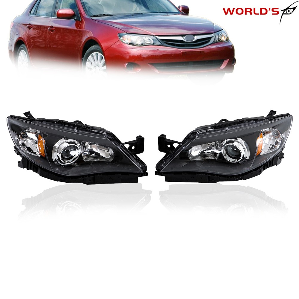 For 2008-2011 Subaru Impreza Headlights Headlamps Factory Black Left+Right Side