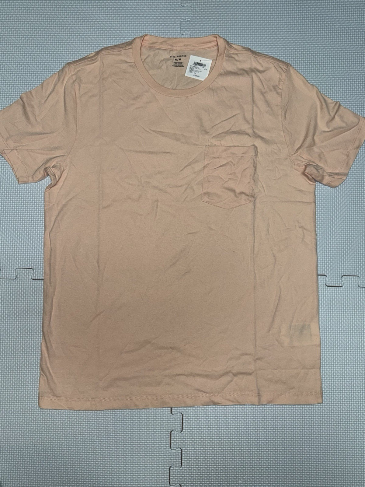 Club Monaco Mens Williams Short Sleeve Pocket Tee Apricot Medium NWT Club Monaco Mens Williams Short Sleeve Pocket Tee Apricot Medium NWT
