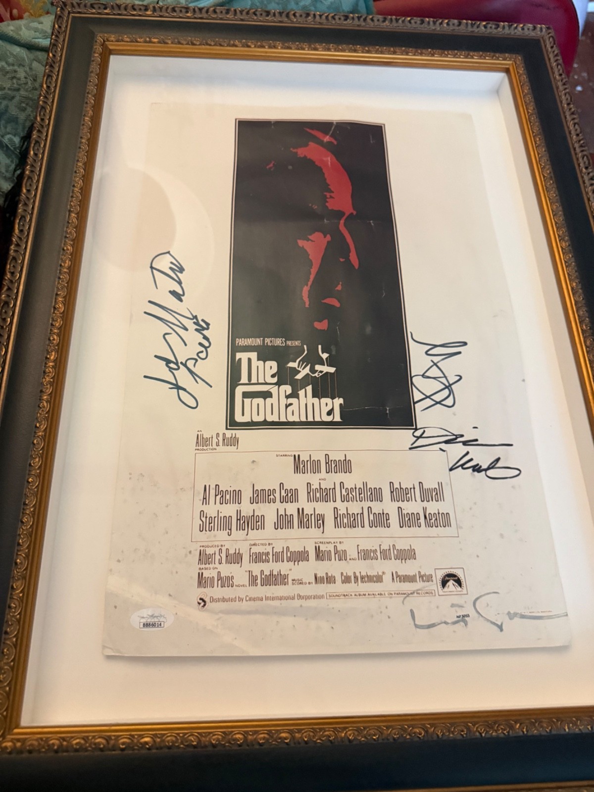 Signed - Godfather Poster 11 X17 - Pacino-Francis Ford Coppola -Keaton - JSA COA
