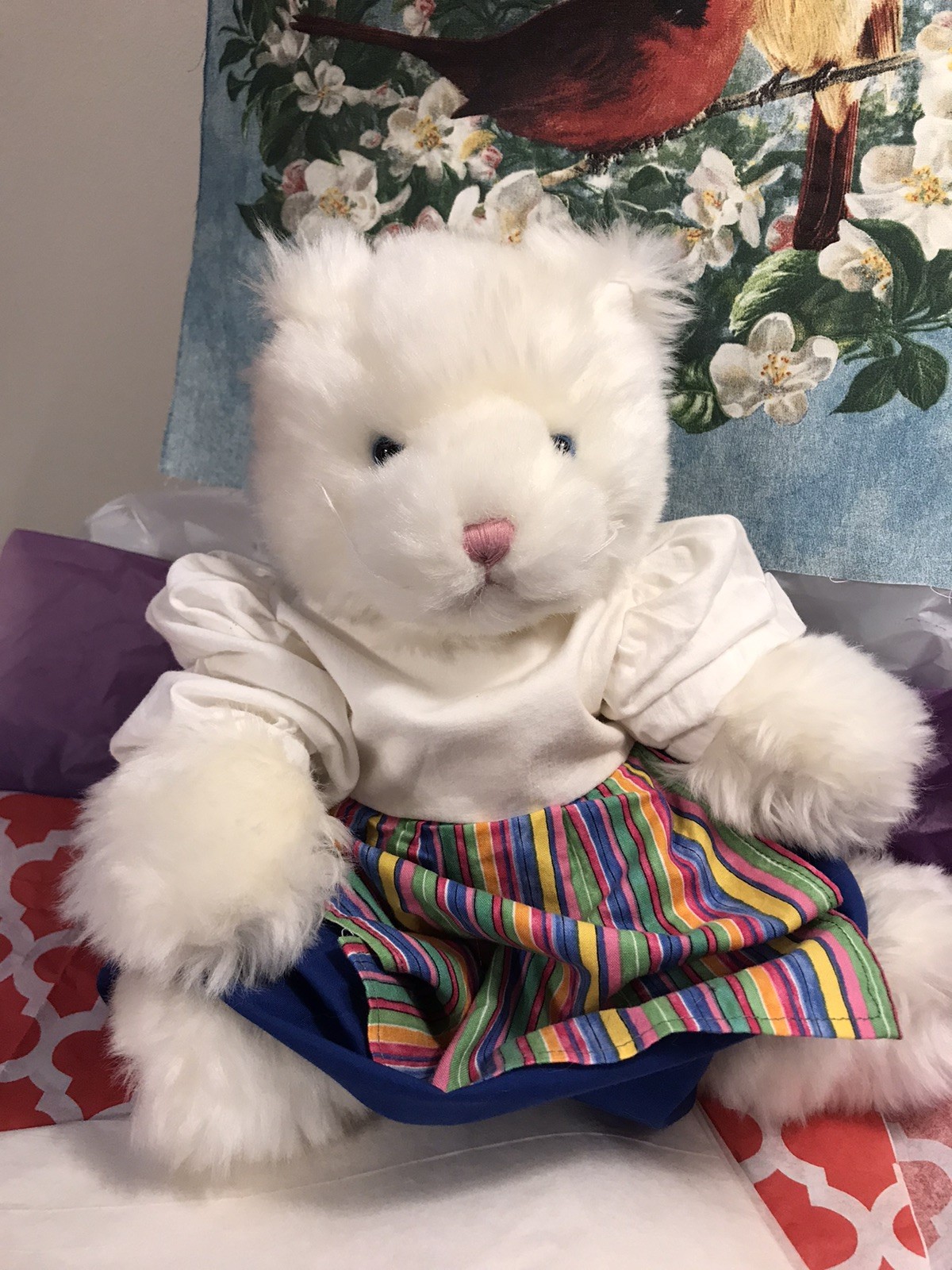 VTG Ganz Bros Heritage Collection Plush White Cat 12\