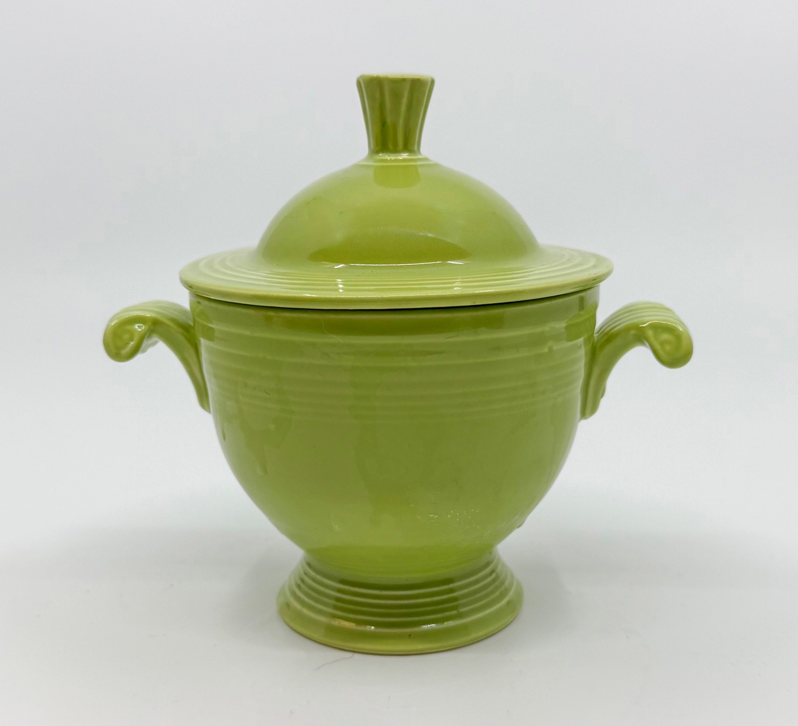 Vintage Fiesta Chartreuse Covered Sugar Bowl w/Lid HLC 1950s Fiestaware