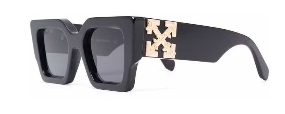 NWT Off-White Catalina Sunglasses Black Grey Lenses Gold Arrow Logo OERI003 NWT Off-White Catalina Sunglasses Black Grey Lenses Gold Arrow Logo OERI003