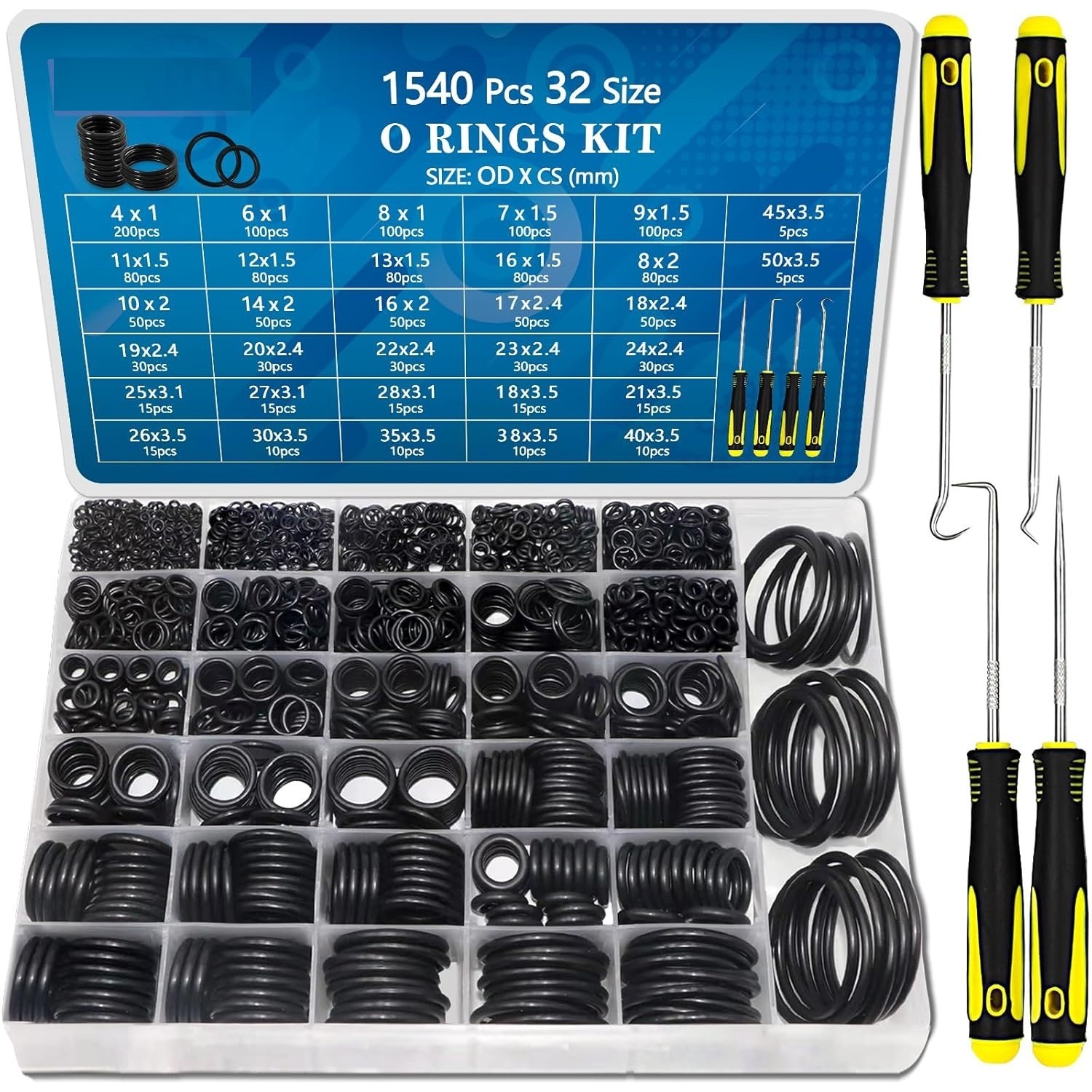 32 Size 1540 Pcs O Rings Assortment Kit Metric Nitrile Rubber Oring Set 32 Size 1540 Pcs O Rings Assortment Kit Metric Nitrile Rubber Oring Set