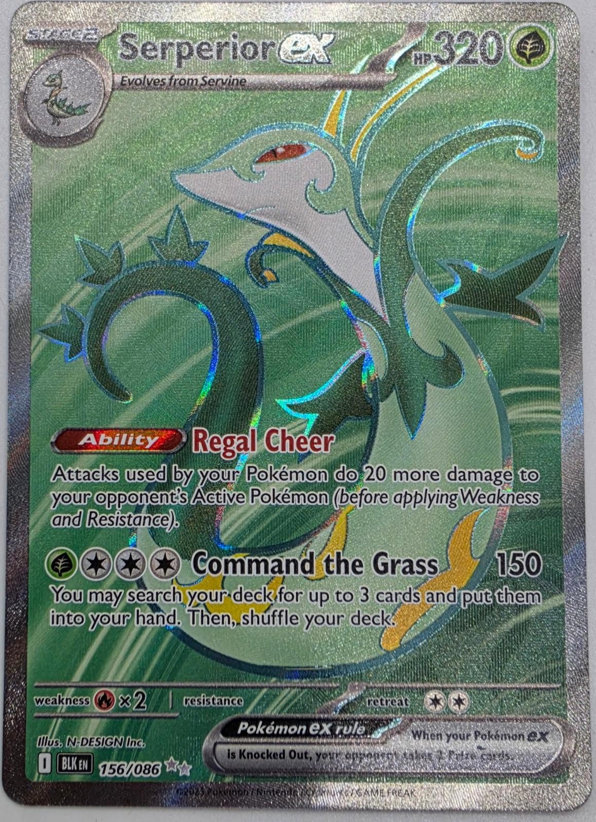 Serperior ex 156/086 Holo Ultra Rare Black Bolt Pokemon Near Mint