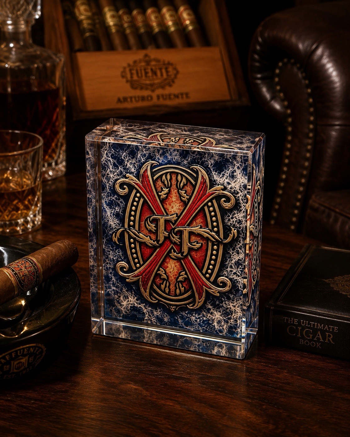 Arturo Fuente Opus X Crystal Desk Collectible Paper Weight Cigar Humidor Accent Arturo Fuente Opus X Crystal Desk Collectible Paper Weight Cigar Humidor Accent