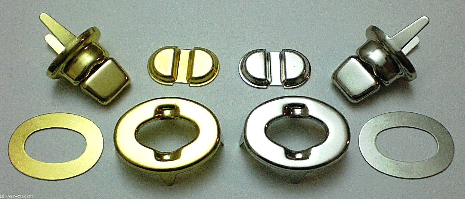 New O.E.M. Replacement Brass Or Nickel Turnlock For Coach Bag Purse Briefcase