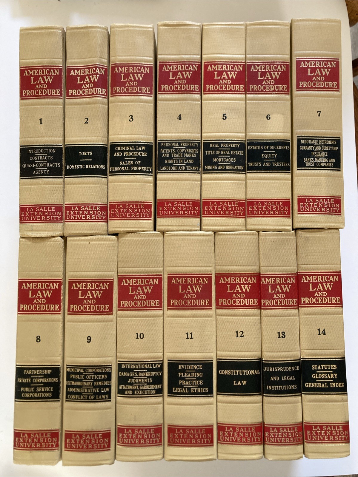 Vintage 1962 American Law & Procedure Books 14 Volume La Salle Complete Set