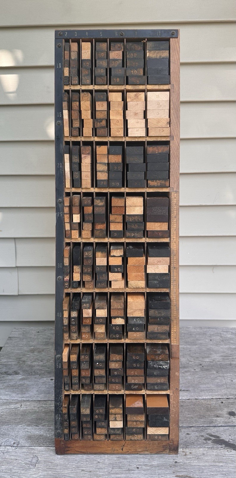 Antique Thompson Printers Furniture Half Case Letterpress Cabinet Wood Blocks