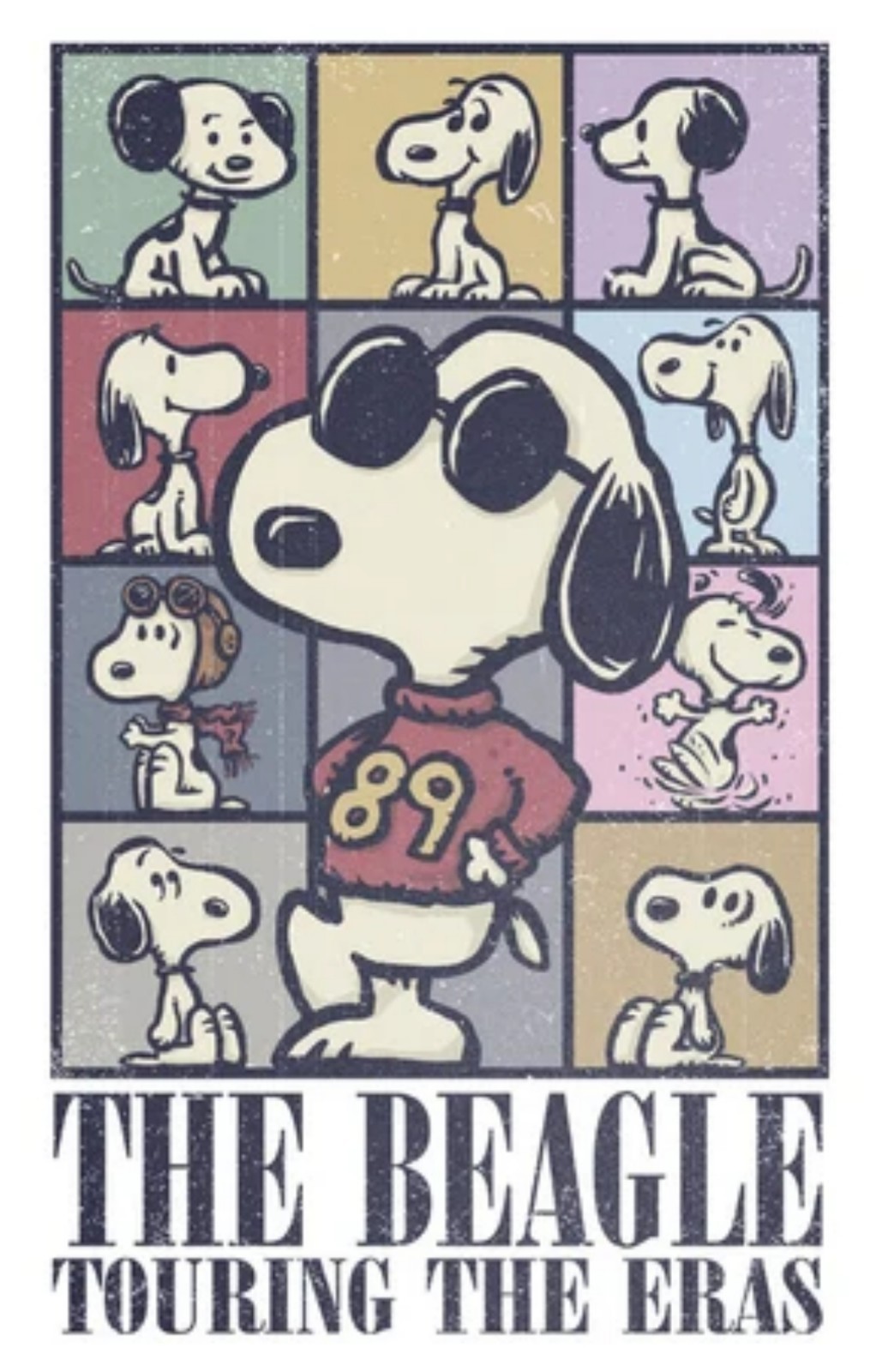 The Beagle Touring The Eras Poster Vintage Snoopy Wall Art Print