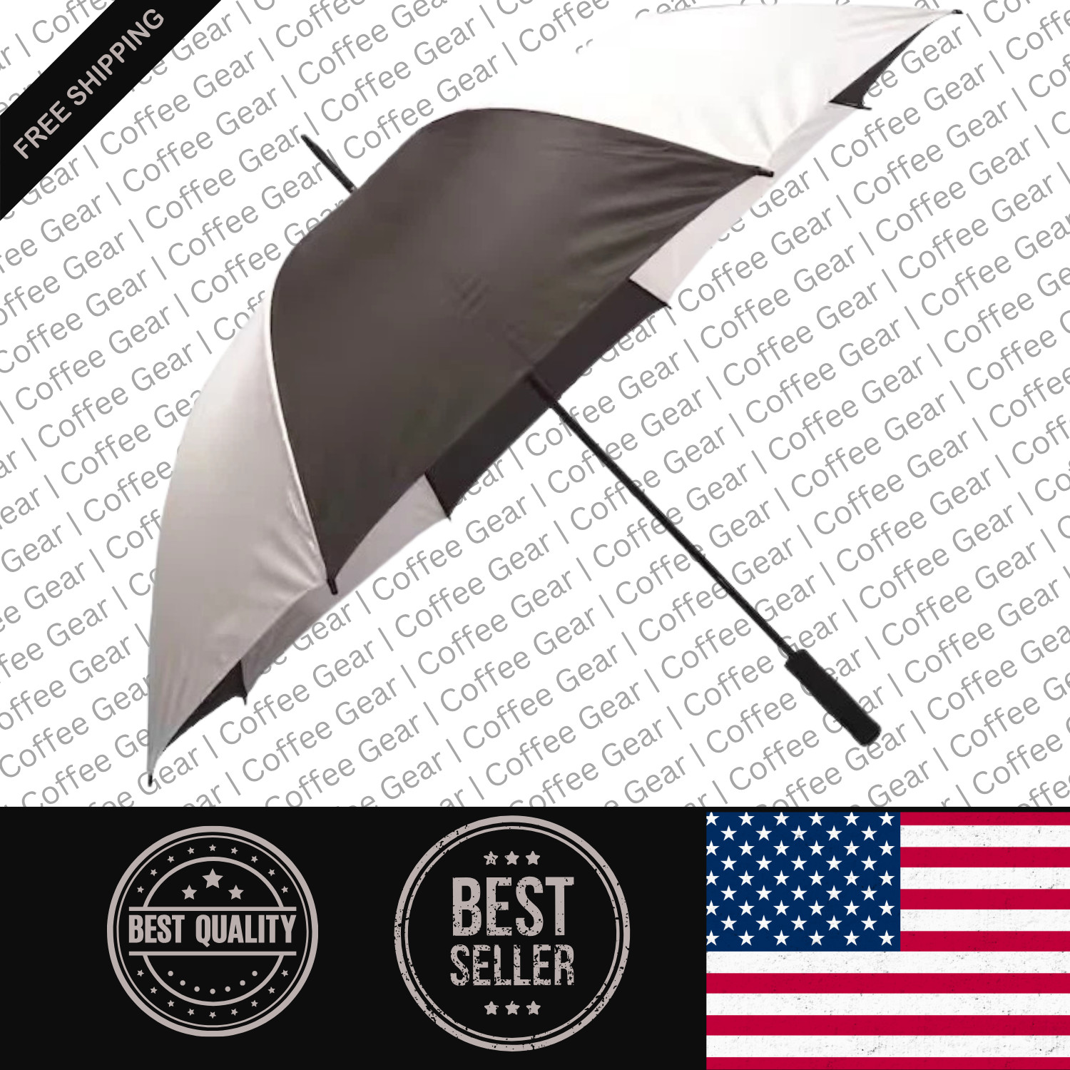 60 Inch Large Golf Rain Umbrella in Black and White for Golf Bag.View Sold Histo