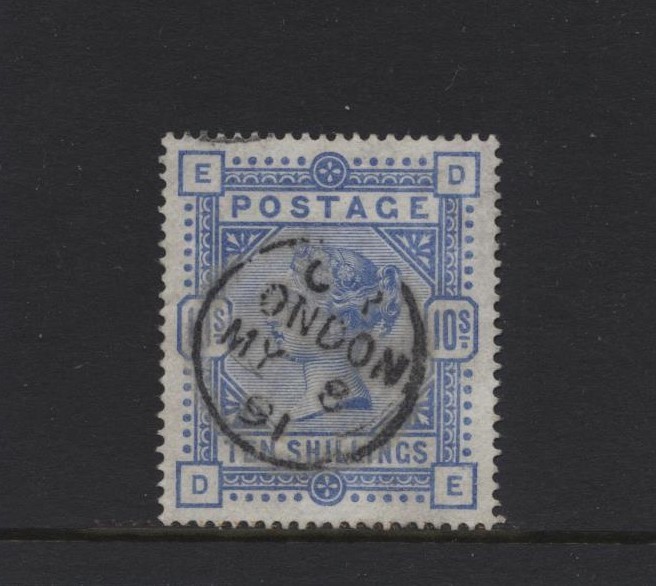1883-4 10/- PALE ULTRAMARINE (DE) SG 183a