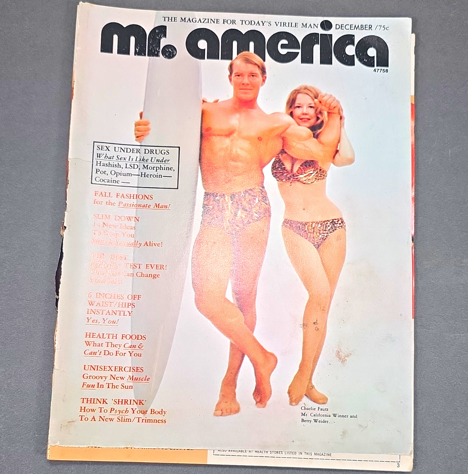 Vintage Mr. America Magazine December 1971 Charlie Fautz Betty Weider Vintage Mr. America Magazine December 1971 Charlie Fautz Betty Weider