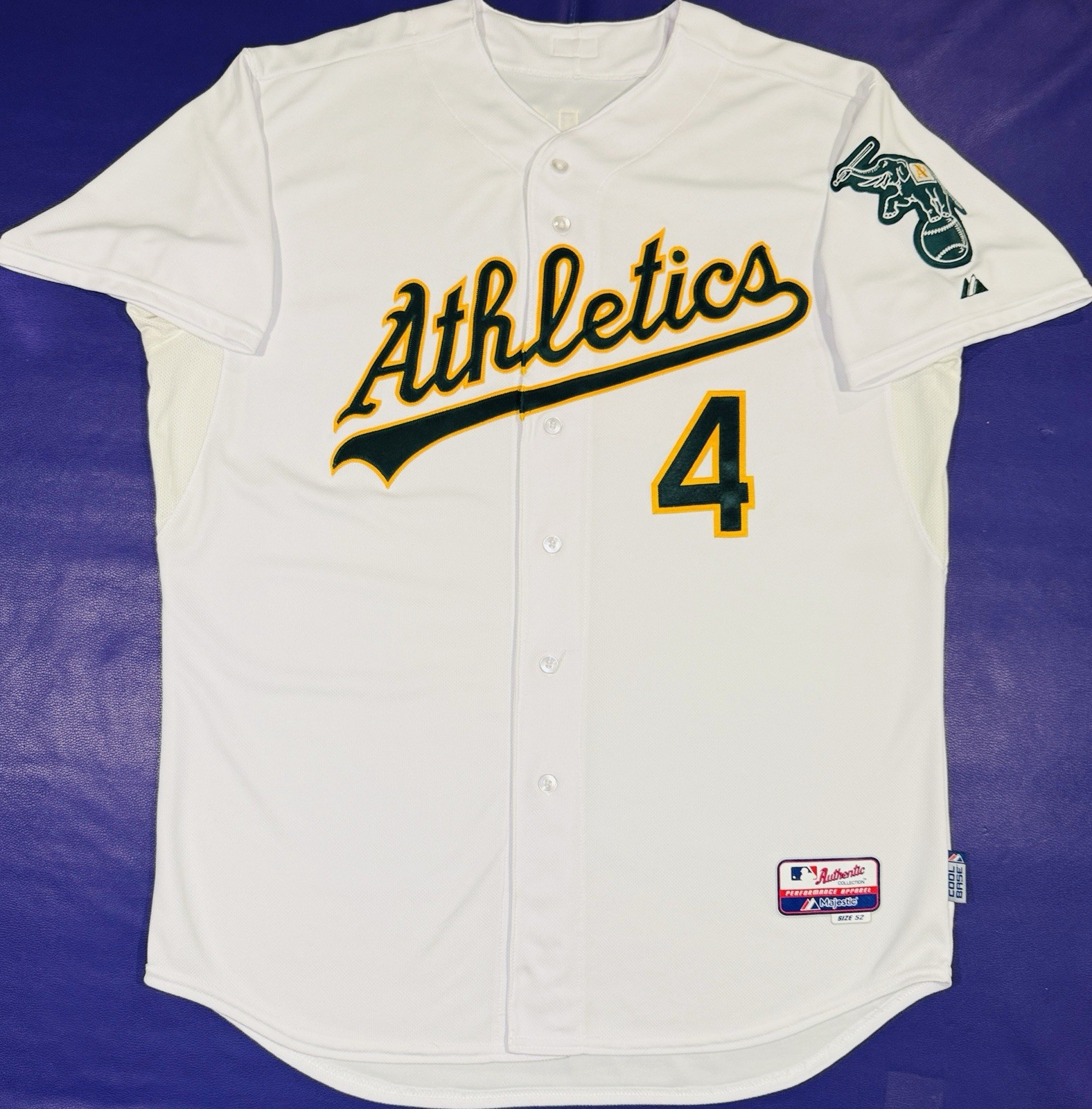Authentic Coco Crisp #4 Oakland Athletics On Field Pro Cut Majestic Jersey 52 Authentic Coco Crisp #4 Oakland Athletics On Field Pro Cut Majestic Jersey 52