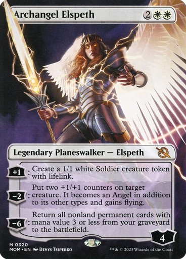 ** Archangel Elspeth (Borderless) - March of the Machine ** NM MTG Planeswalker ** Archangel Elspeth (Borderless) - March of the Machine ** NM MTG Planeswalker