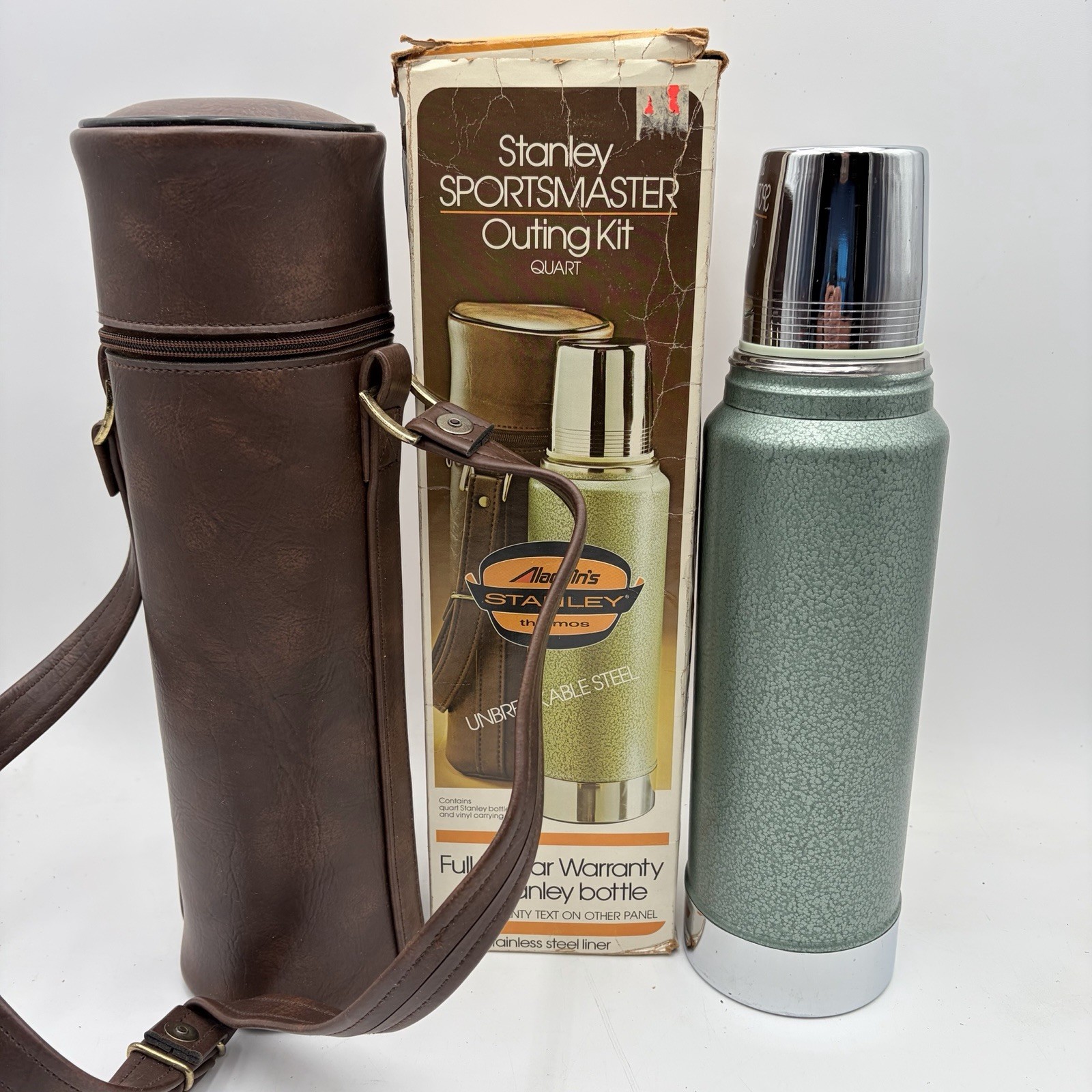 Vintage Aladdin\'s Stanley Sportsmaster Outing Kit Thermos w/ Case & Box 1970s