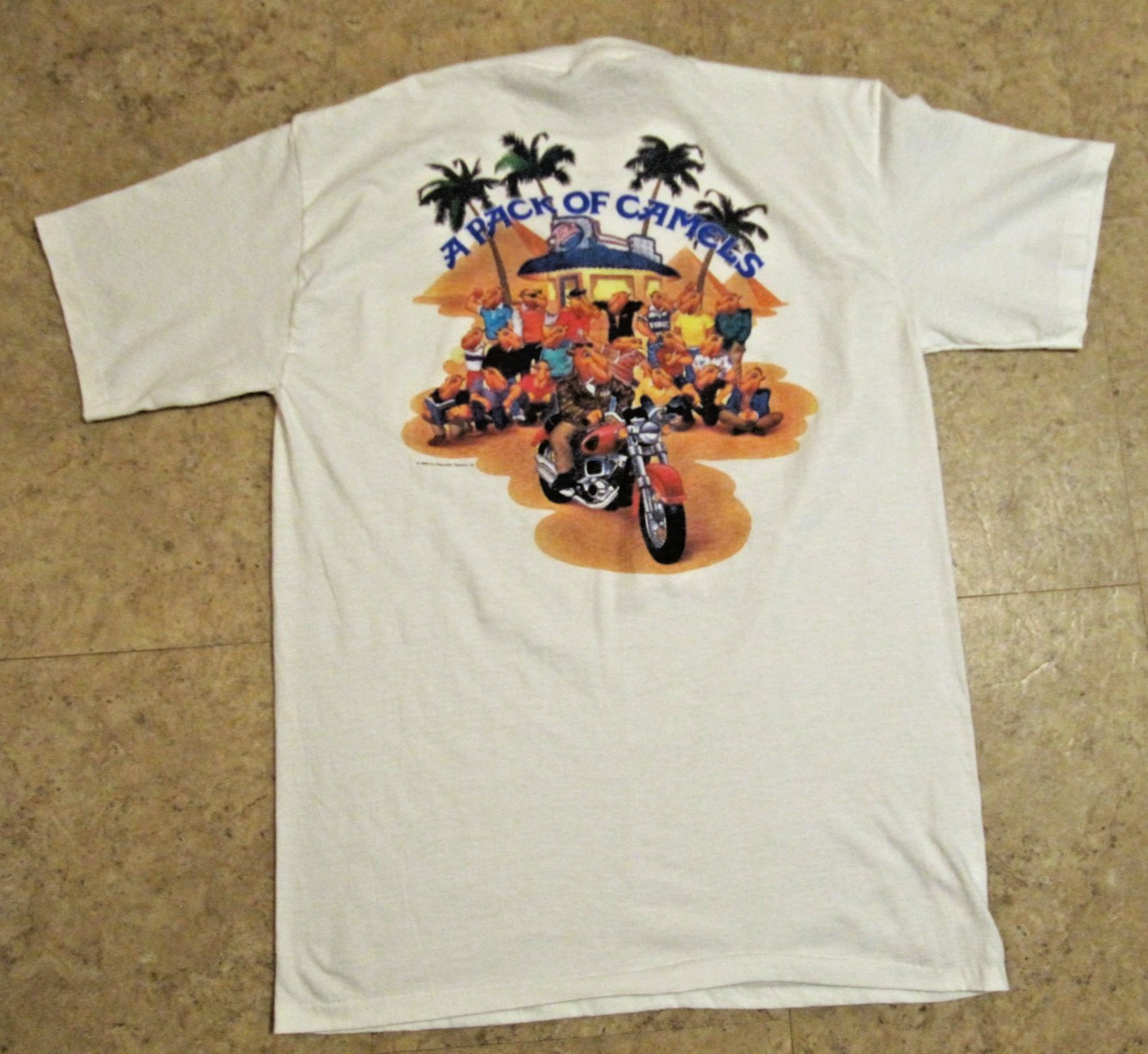 Vintage Single-Stitch Pack of Camels Biker Graphic Men\'s Size Large XL Chest 44\