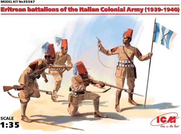 ICM 35567 1/35 Eritrean Italian Colonial Army 1939-40 4 Figure Set ICM 35567 1/35 Eritrean Italian Colonial Army 1939-40 4 Figure Set