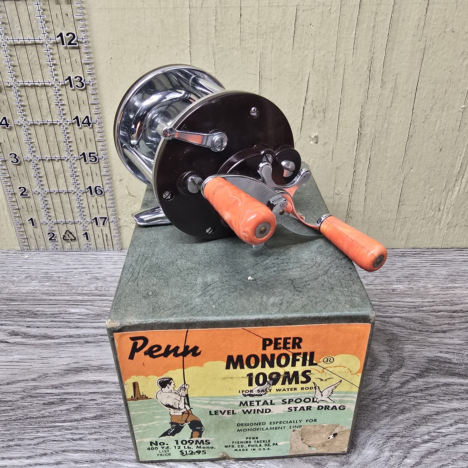 Vintage Penn Peer Monofil 109MS Fishing Reel NOS New Old Stock Box Accessories