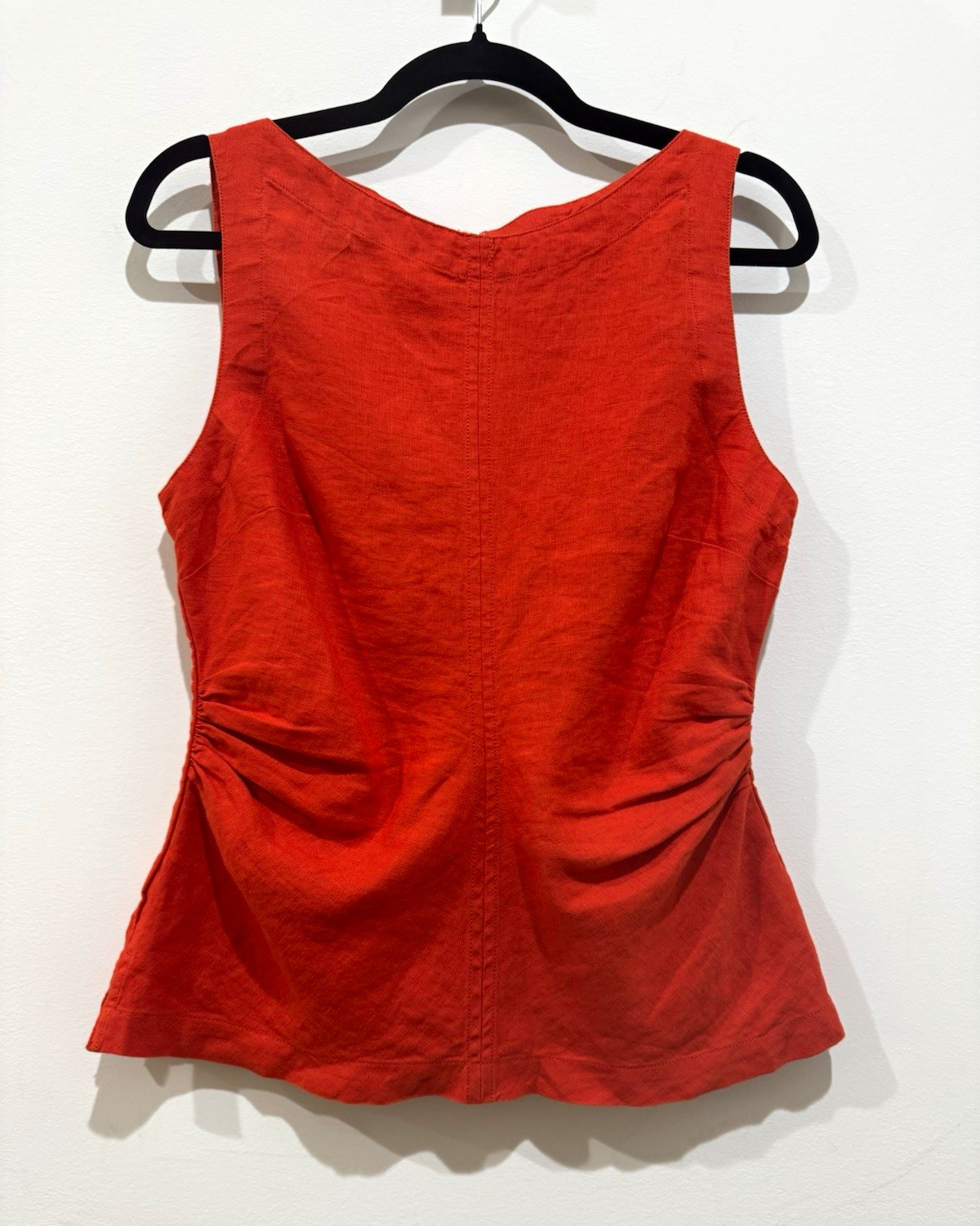Madewell Women\'s  red Linen Woven Sleeveless Scoop Zip Back Top S4NZ465 NWT