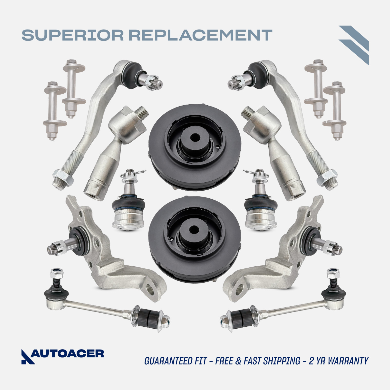 AUTOACER -14p Front Suspension Kit Tie Rods Links Ball Joints Mounts For 4RUNNER