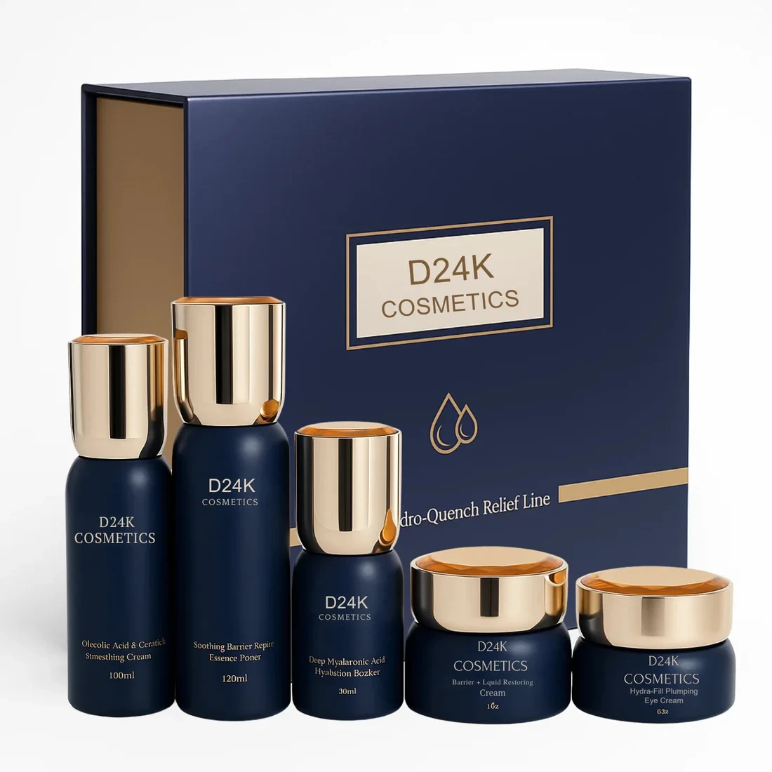 D\'OR24K Prestige Hydro-Quench Relief Line Hyaluronic Set