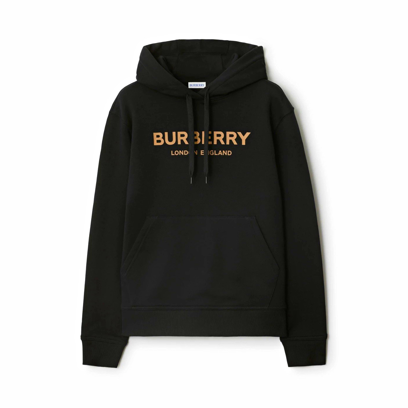 Burberry Black Logo Pullover Hoodie Unisex S Fleece Cotton Blend Drawstring Burberry Black Logo Pullover Hoodie Unisex S Fleece Cotton Blend Drawstring