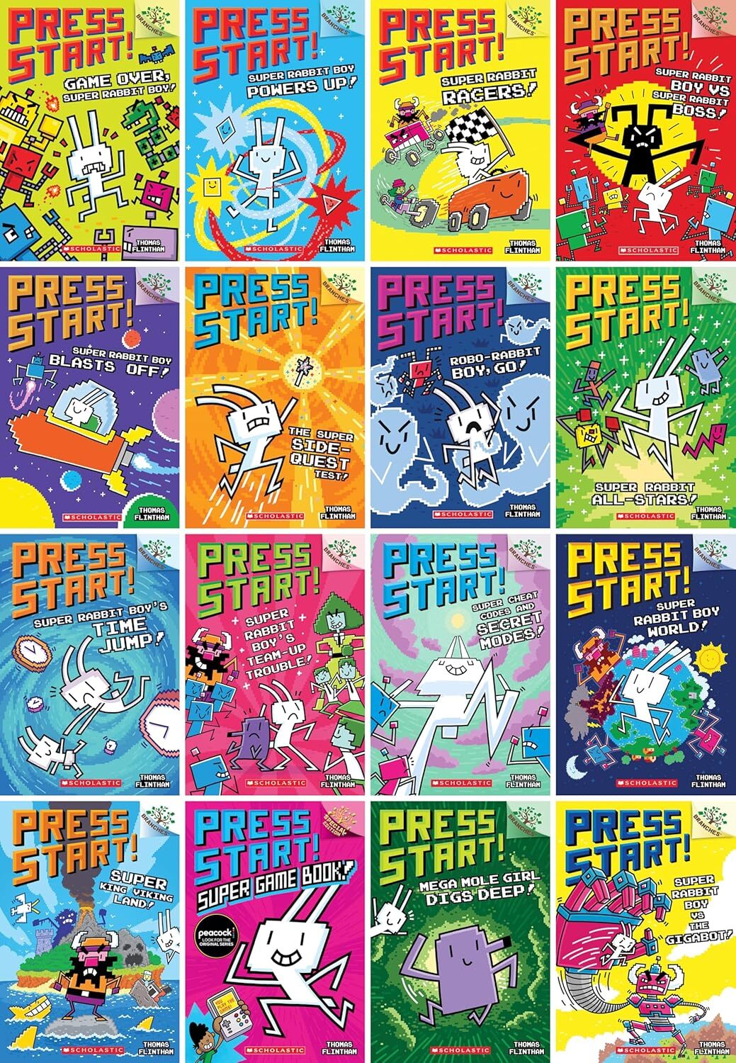 NEW  Press Start Complete Series Set Books 1-16  by Thomas Flintham