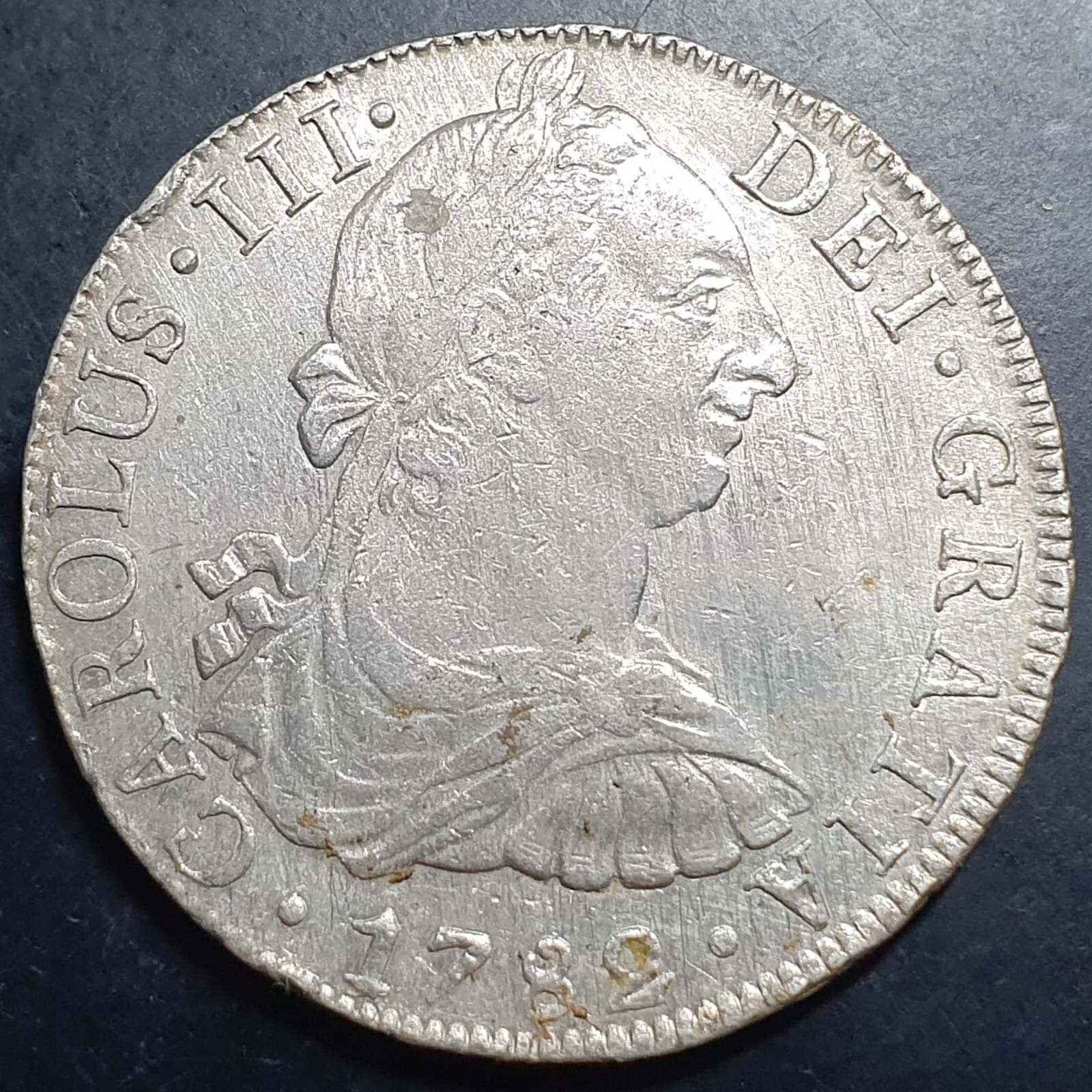 Mexico Spanish Colonial 8 Reales Carol Carolus III 1782 Mo FF Mexico City Mint