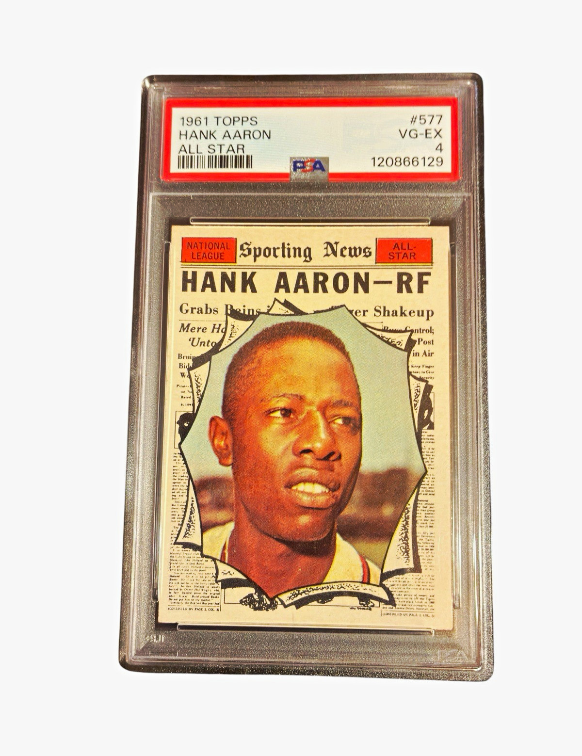 Topps 1961 Hank Aaron All Star #577 High # All-Star Milwaukee Braves Graded Topps 1961 Hank Aaron All Star #577 High # All-Star Milwaukee Braves Graded