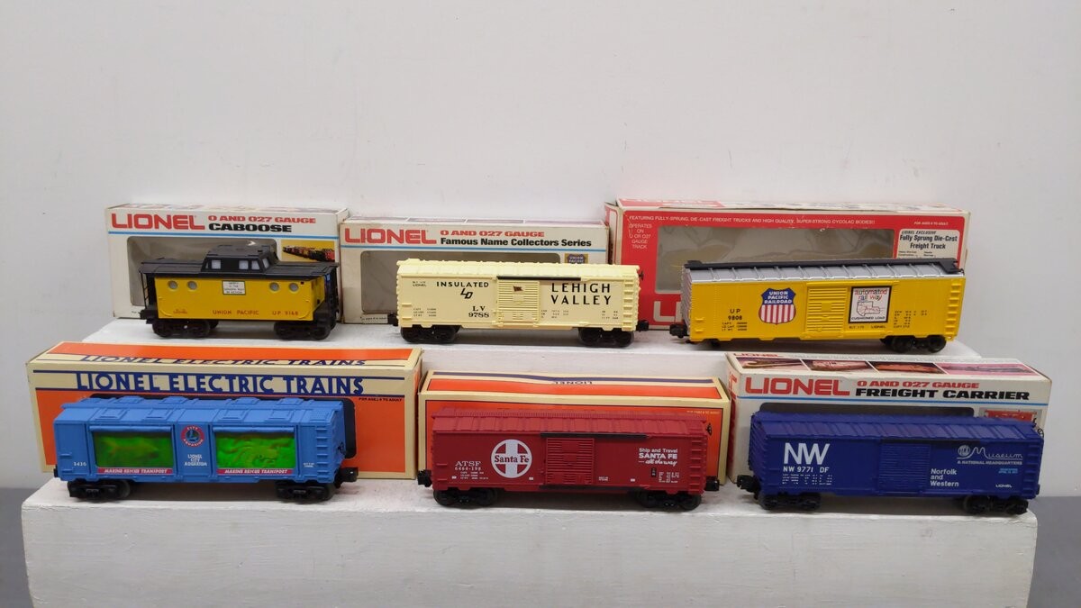 Lionel O Assorted Freight Cars 6-9168, 6-16750, 6-9808, 6-29213, 6-9788 [6]/Box