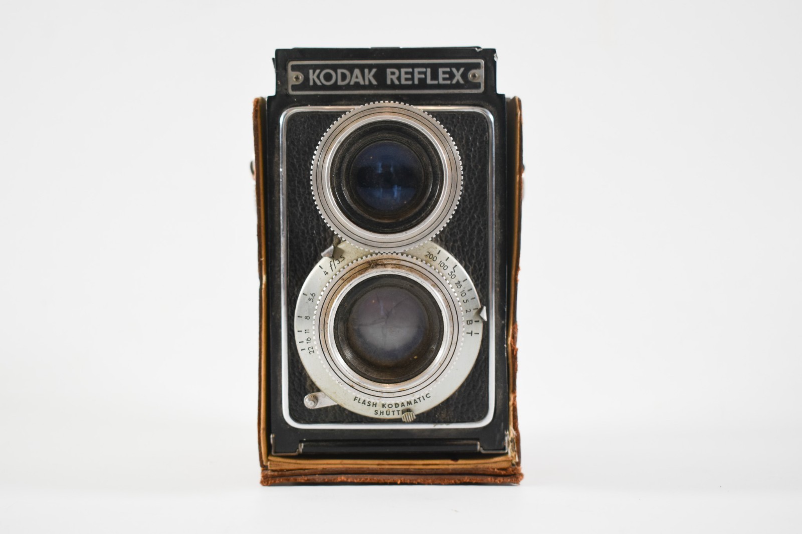 VIntage Antique Kodak Reflex Camera  2¼ x 2¼ Leather Field Case