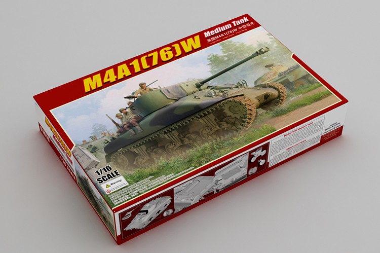Trumpeter 61616 1/16 M4A1(76)W Medium Military Tank Model Kit Highly-Detailed