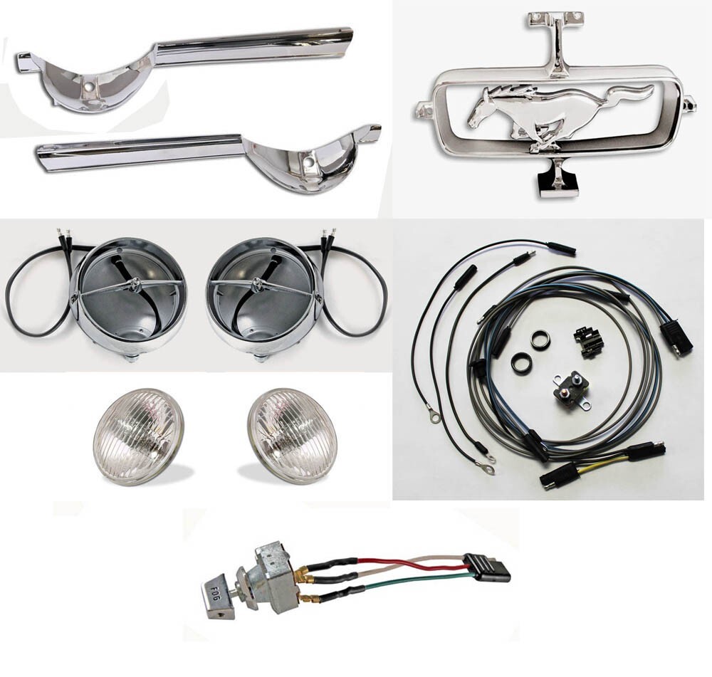New 1965 Ford MUSTANG GT Fog Light Kit w/ Switch, Bulbs, Horse & Corral, New 1965 Ford MUSTANG GT Fog Light Kit w/ Switch, Bulbs, Horse & Corral,