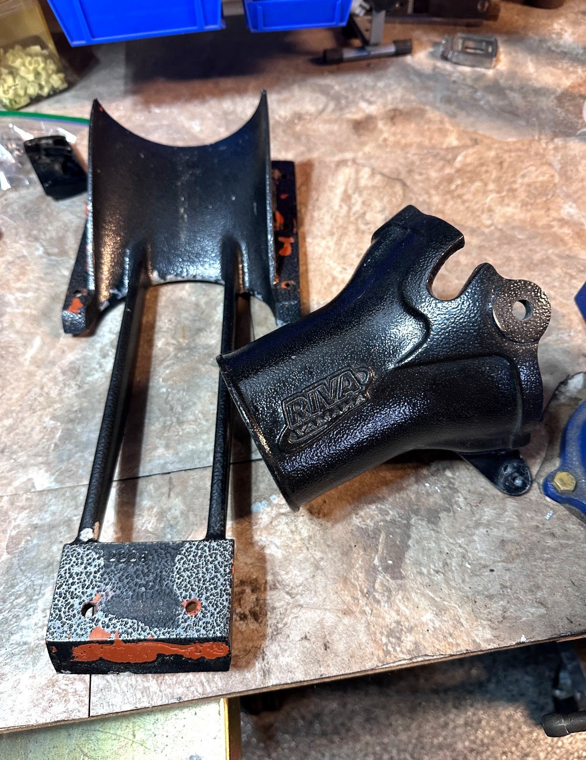Yamaha gp 1200 riva racing extended steering nozzle and scoop intake grate.