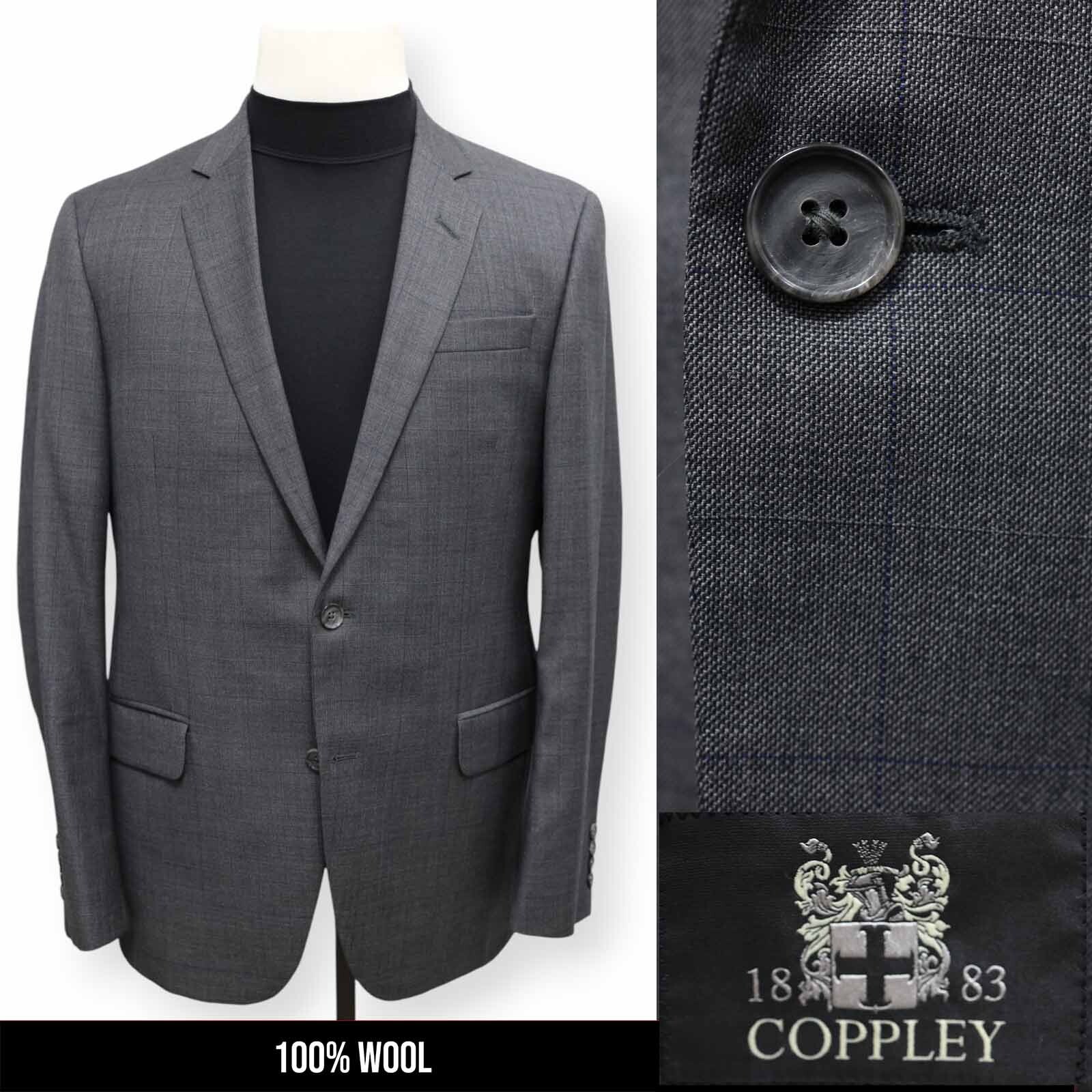 COPPLEY 1883 mens gray windowpane REDA WOOL sport coat suit jacket blazer 40 R