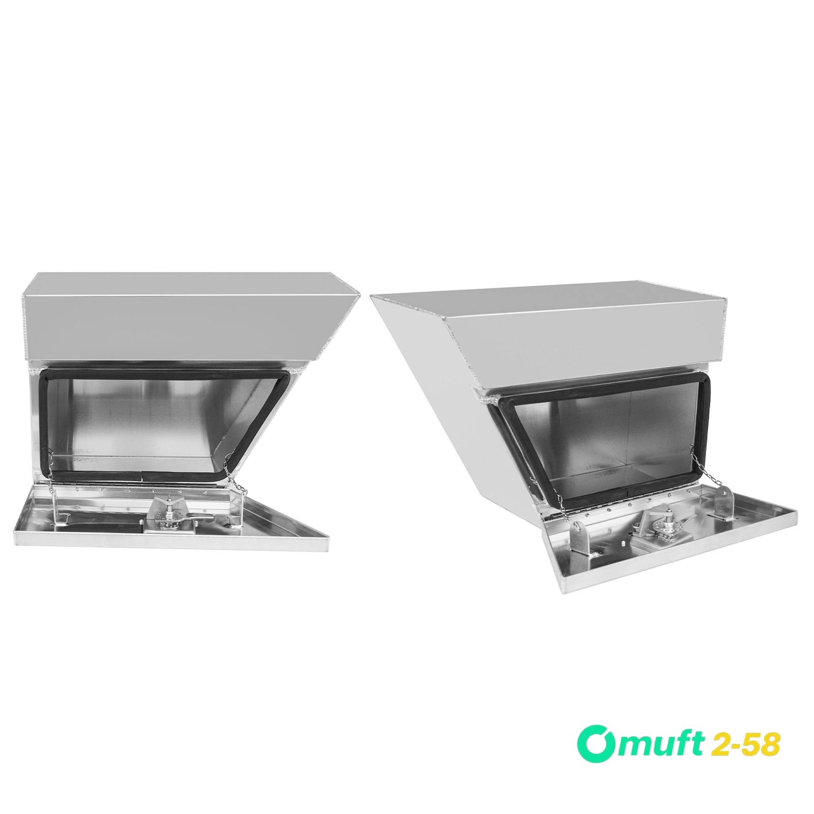 2Pcs Lockable Flat Aluminium Underbody Tool Boxes 24\