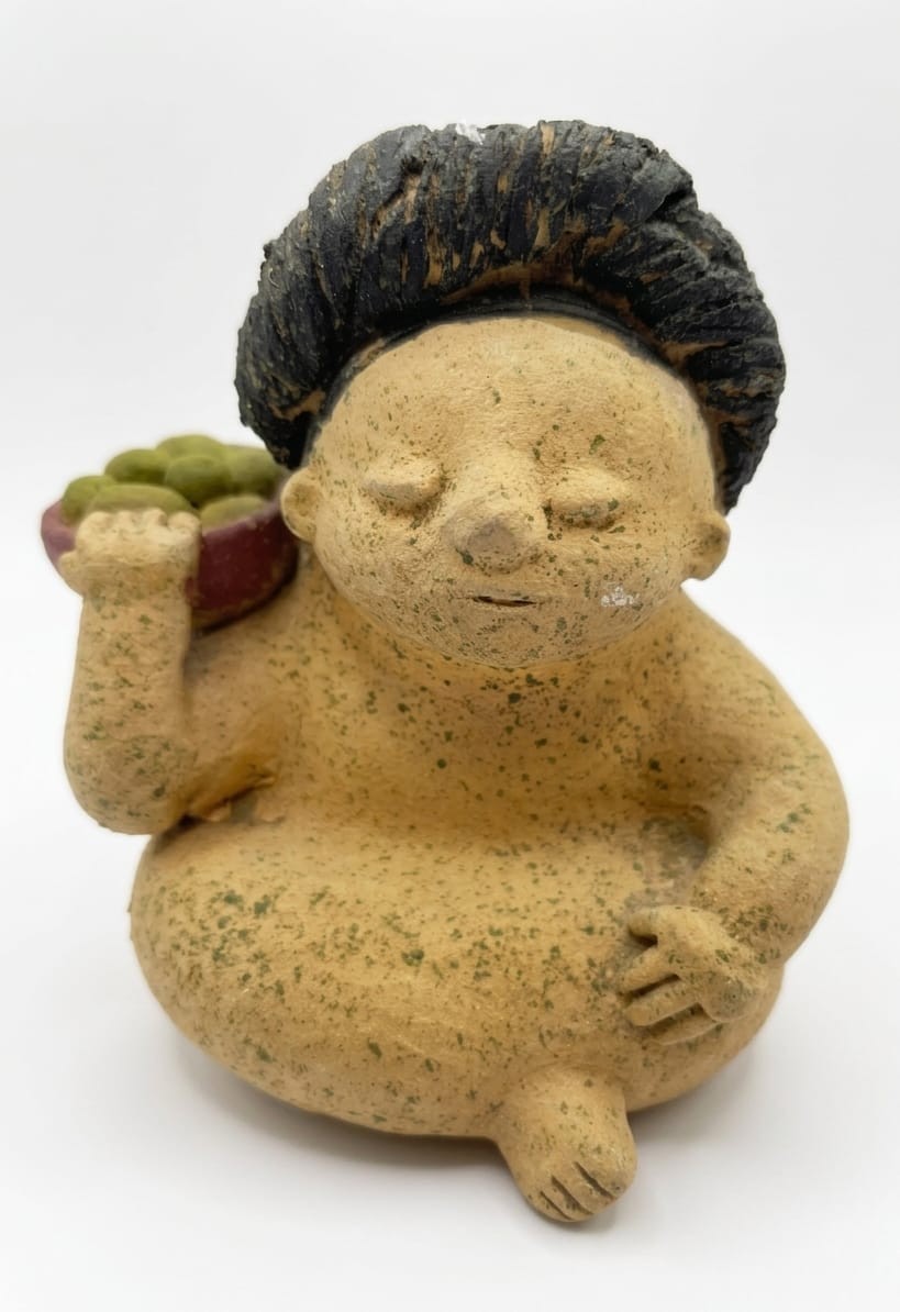 UNUSUAL RARE STUNNING HAND-CARVED CLAY OBJECT WITH GORGEOUS GREEN PATINA UNUSUAL RARE STUNNING HAND-CARVED CLAY OBJECT WITH GORGEOUS GREEN PATINA