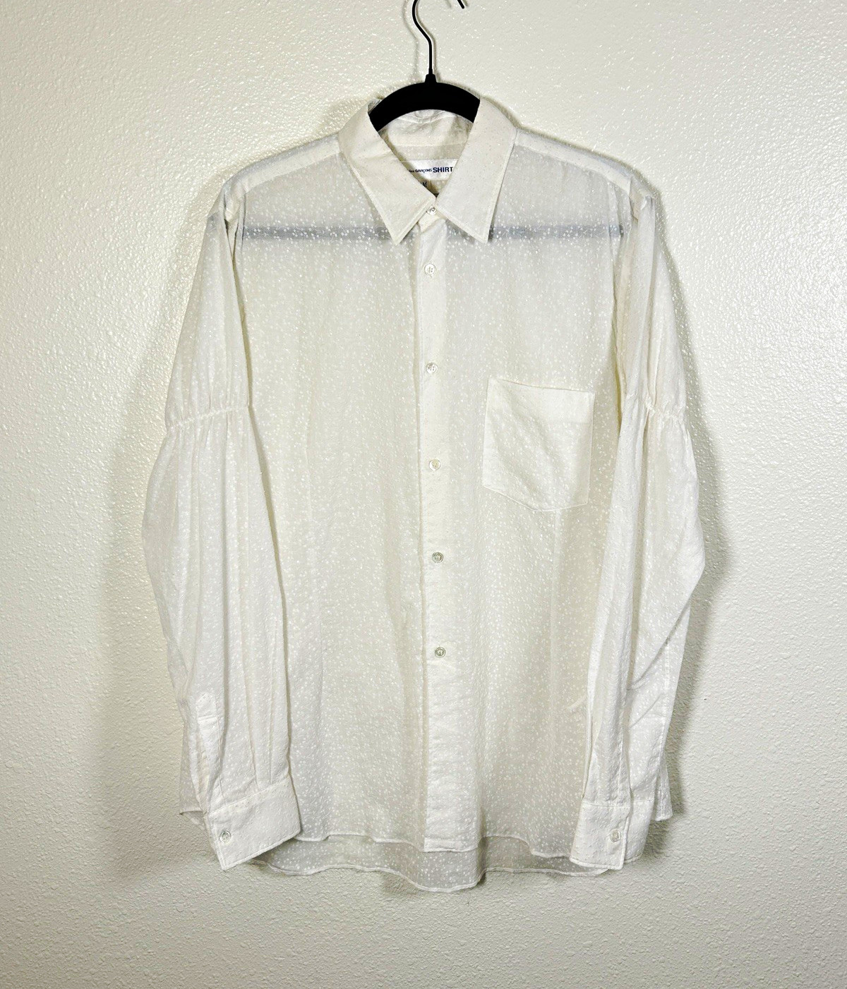 COMME des GARÇONS SHIRT Floral Glitter White Dress Shirt  M