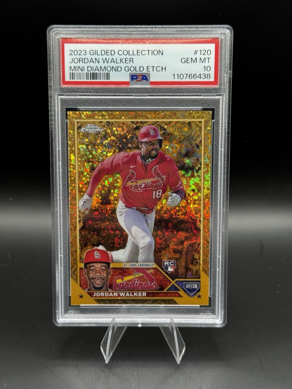 2023 Topps Gilded Collection Jordan Walker Gold Mini-Diamond Etch /50 - PSA 10 2023 Topps Gilded Collection Jordan Walker Gold Mini-Diamond Etch /50 - PSA 10