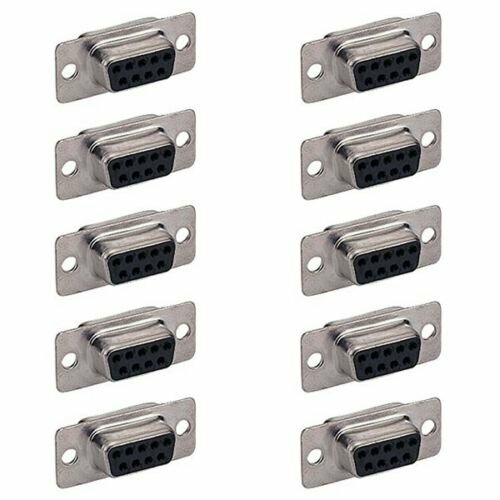 10 PCS DB9 9-Pin Female RS232 Connector D-Sub Serial Port Solder Cup Socket