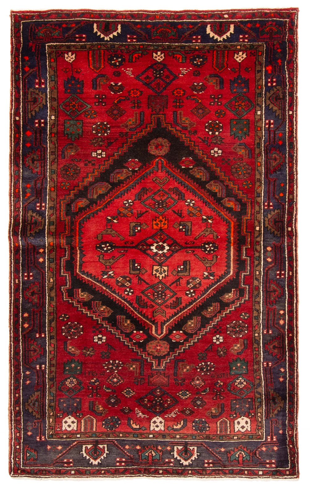 Vintage Traditional Hand-Knotted Area Rug 4\'5\