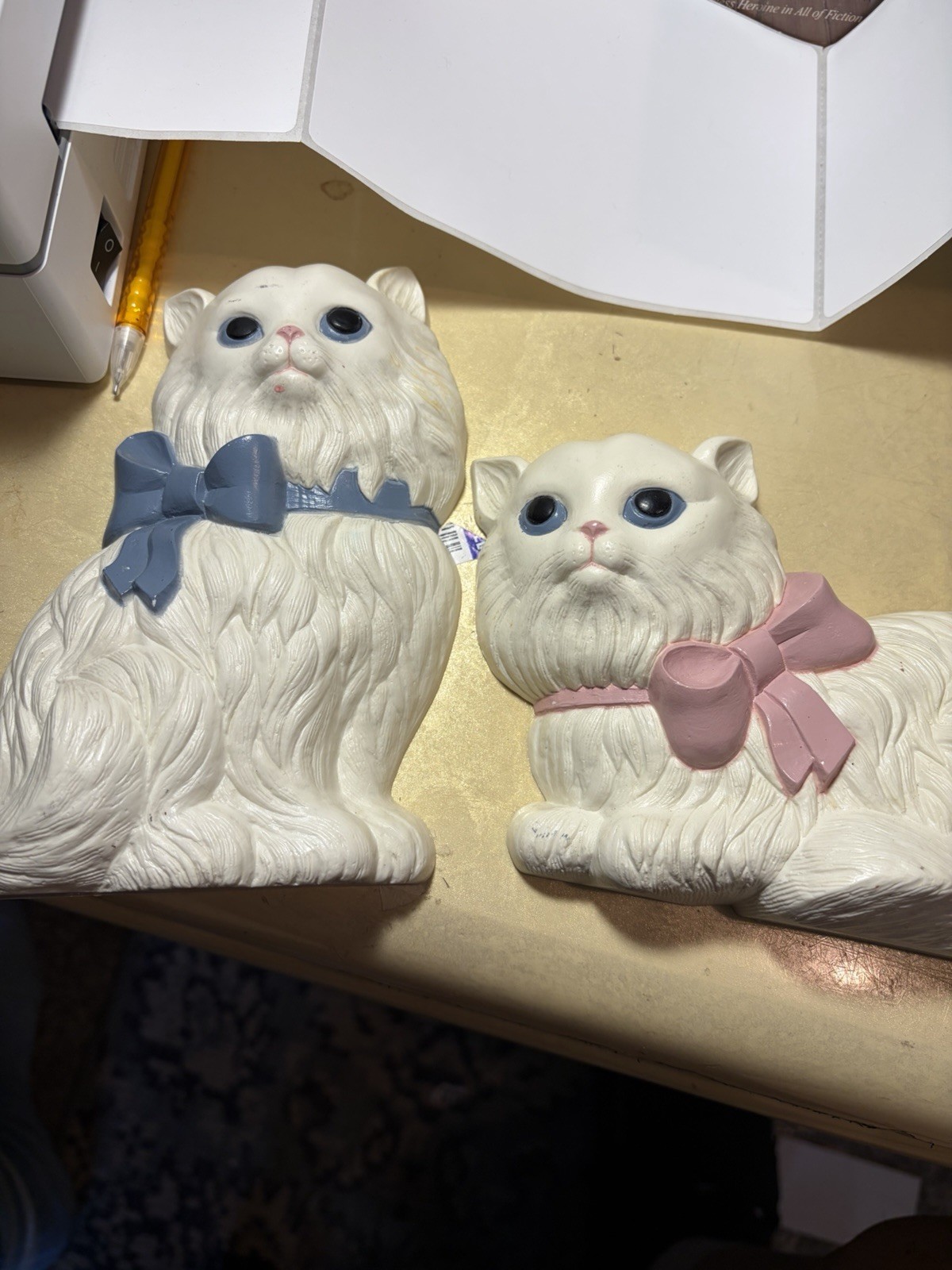 Vintage Homco Home Interior White Persian Cats & Ribbons Cat Wall Decor Set of 2 Vintage Homco Home Interior White Persian Cats & Ribbons Cat Wall Decor Set of 2