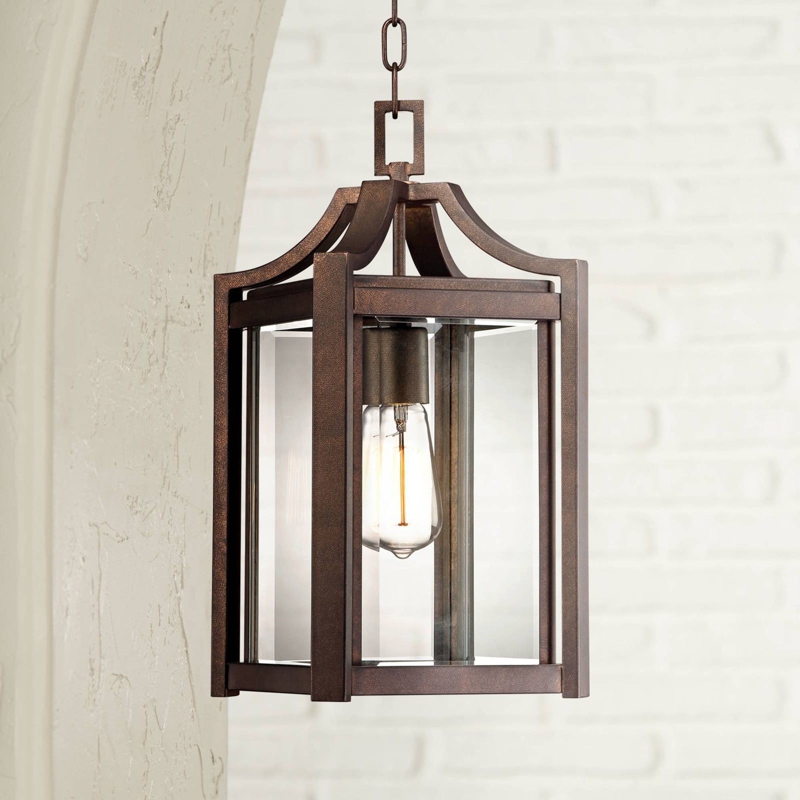 Rockford Rustic Farmhouse Outdoor Hanging Light Fixture Bronze 17