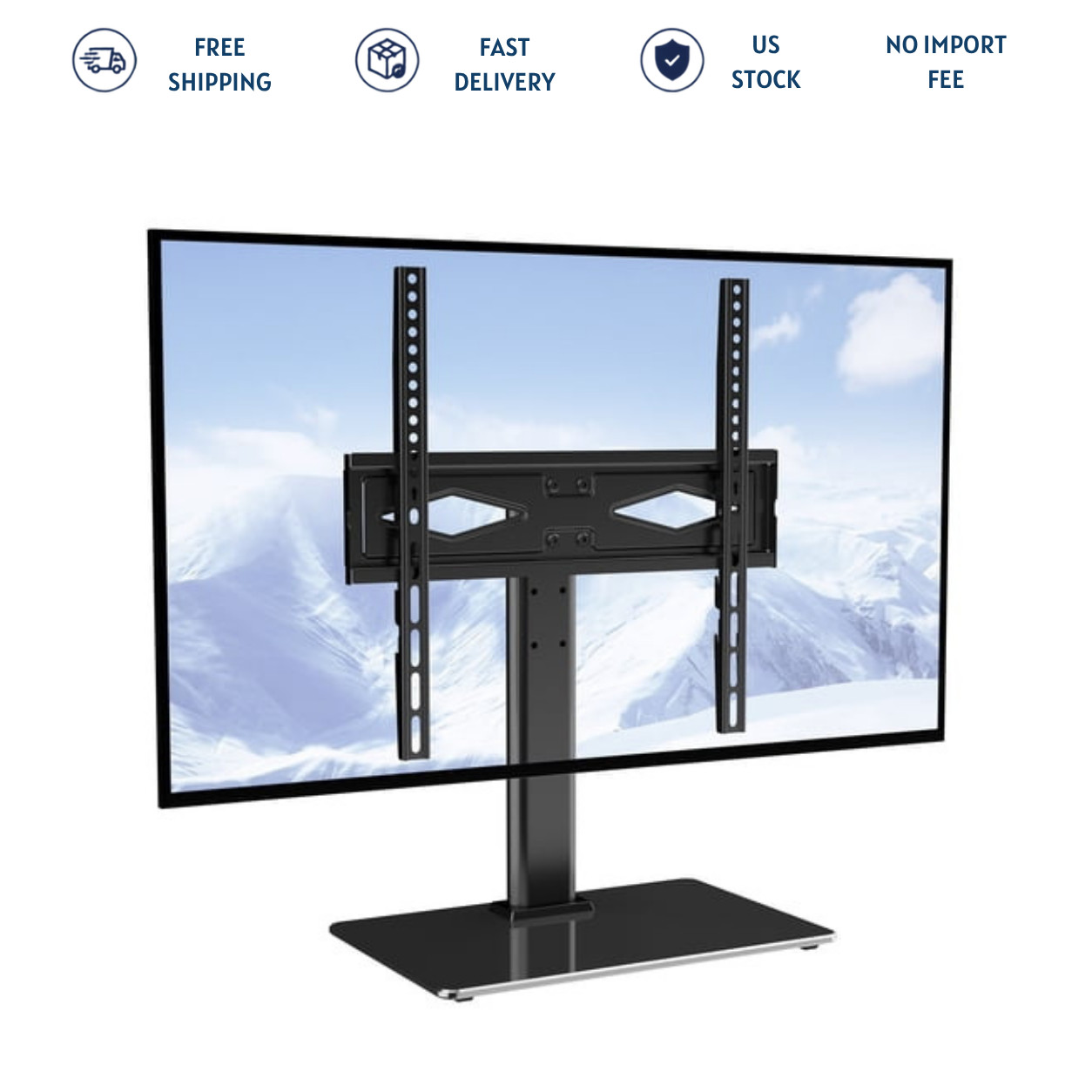 KFFKFF TV Stand Mount Swivel for 32 55 Inch TVs Adjustable Height