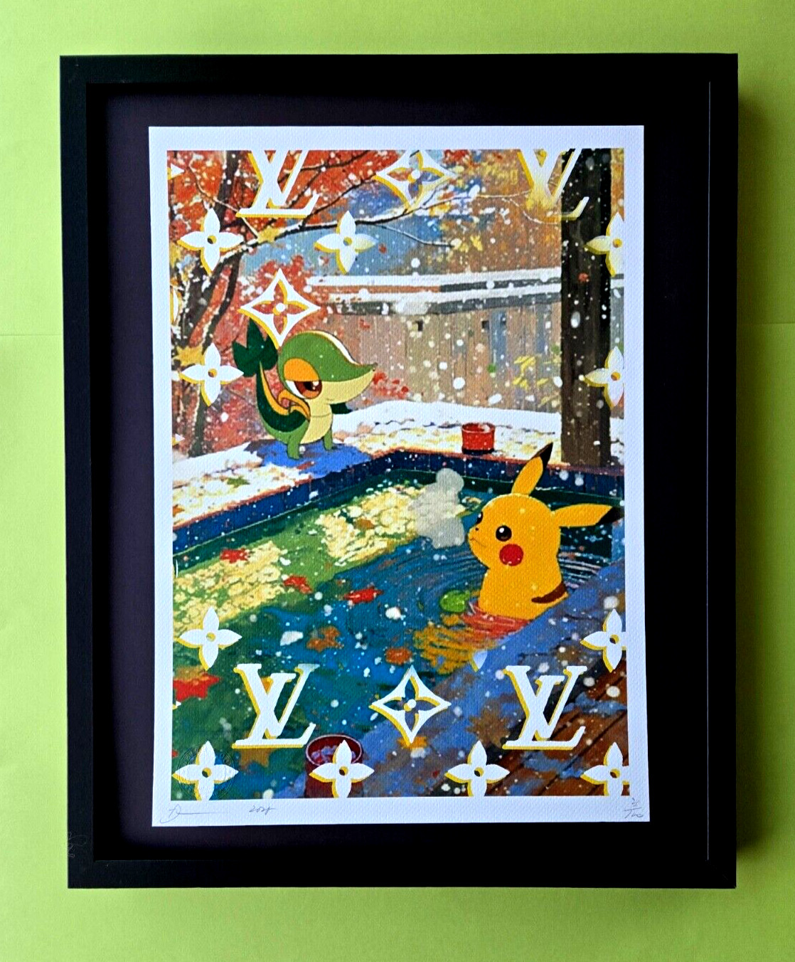 Death NYC LG Framed 16x20in Pop Art Original Certified POKEMONS ENJOYING LIFE 10