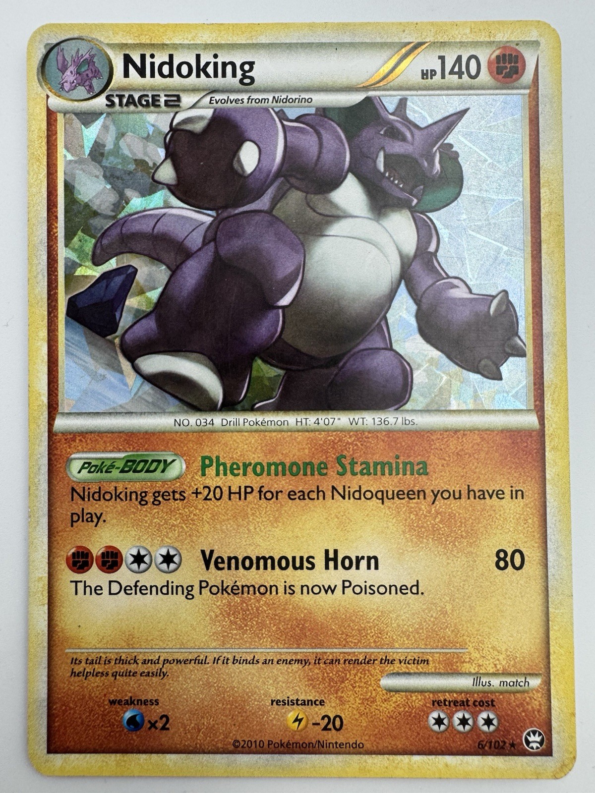 Nidoking 6/102 Triumphant Cracked Ice Holo Rare EN Pokemon TCG 140 HP