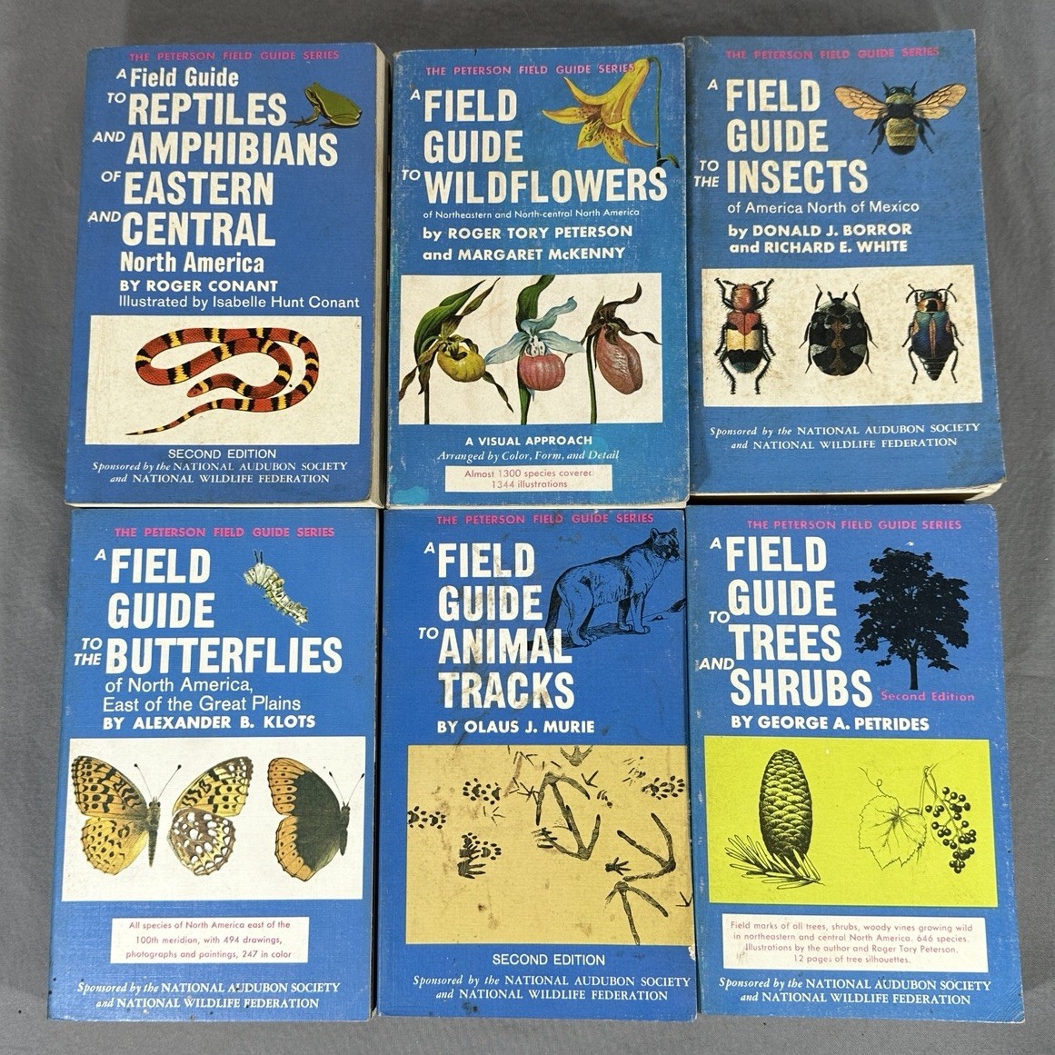 Vintage Peterson Field Guide Lot 6 Nature Books Cabin Decor Insects Trees