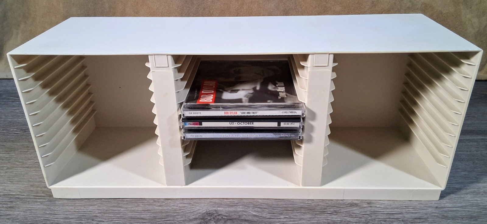Vtg. 1990s ALPHA 36 CD Storage Rack  - Off-White - Good Condition Shelf Storage