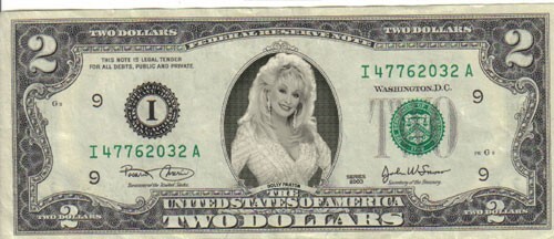 Dolly Parton $2 Dollar bill Mint real Dolly Parton $2 Dollar bill Mint real